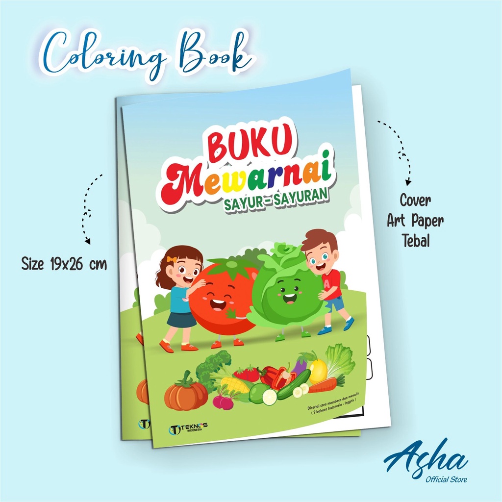 

BUKU EDUKASI ANAK PAUD TK - BUKU MEWARNAI SAYUR SAYURAN - BUKU ANAK MEWARNAI - BUKU MEWARNAI