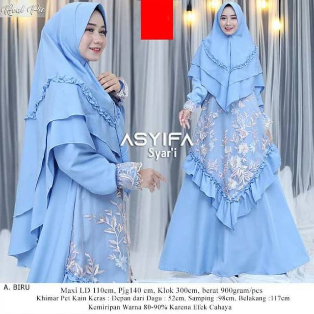 GAMIS SYARI ASYIFA/ SYARI PESTA TULLE BORDIR BB