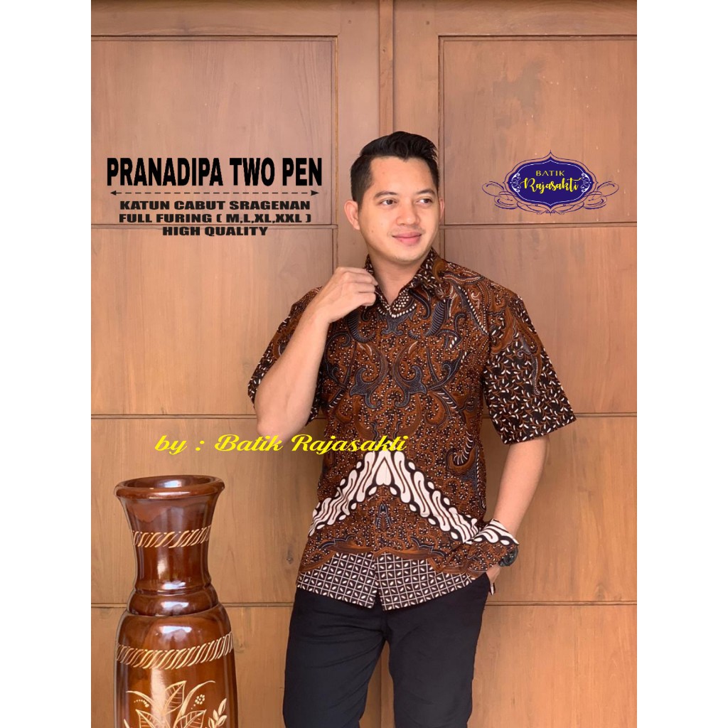 PRANADIPA TWO PENDEK Batik Pria Full Furing Bahan Katun Halus Sragenan