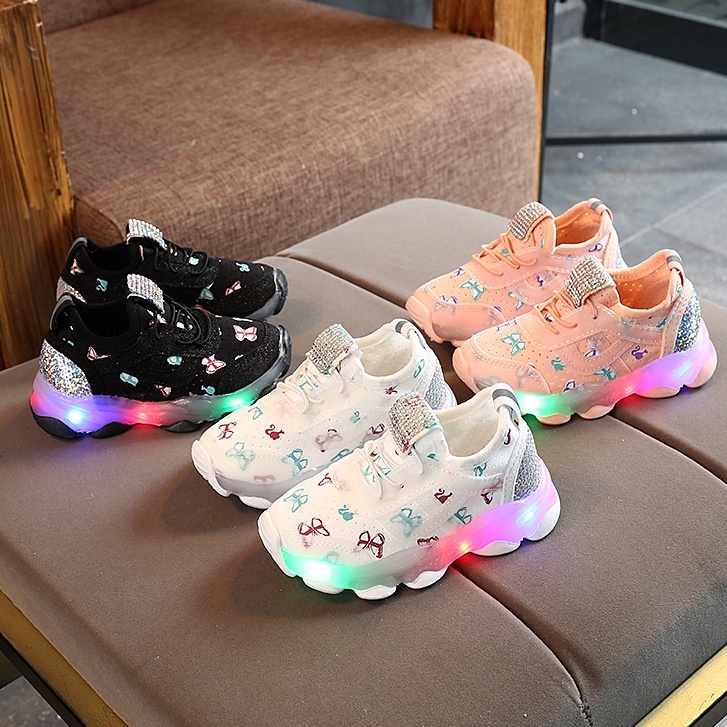 SALE LED4-Sepatu Sneaker Lampu LED Sneaker Anak Laki Perempuan Import