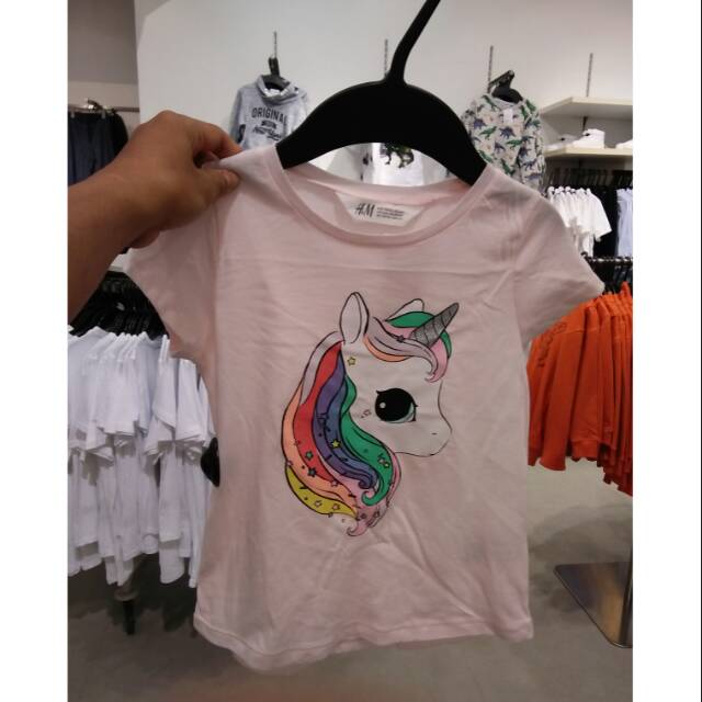 Sale hnm baju atasan anak perempuan unicorn pink