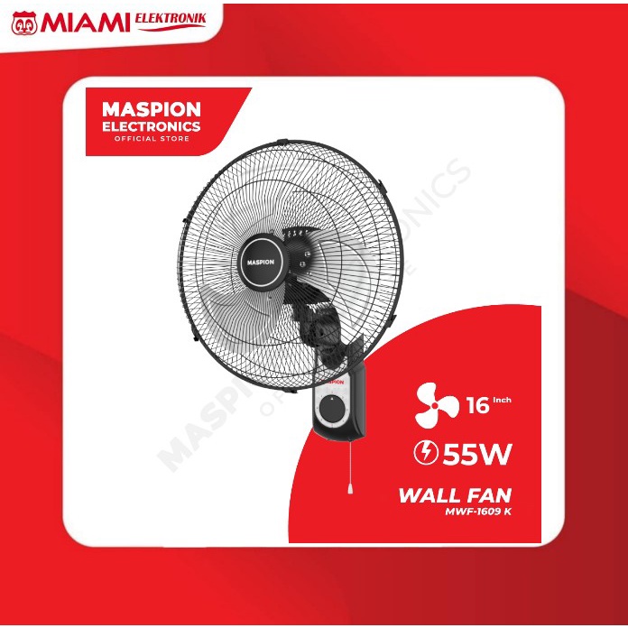 MASPION WALL FAN MWF 1609 K KIPAS ANGIN DINDING 16 INCH