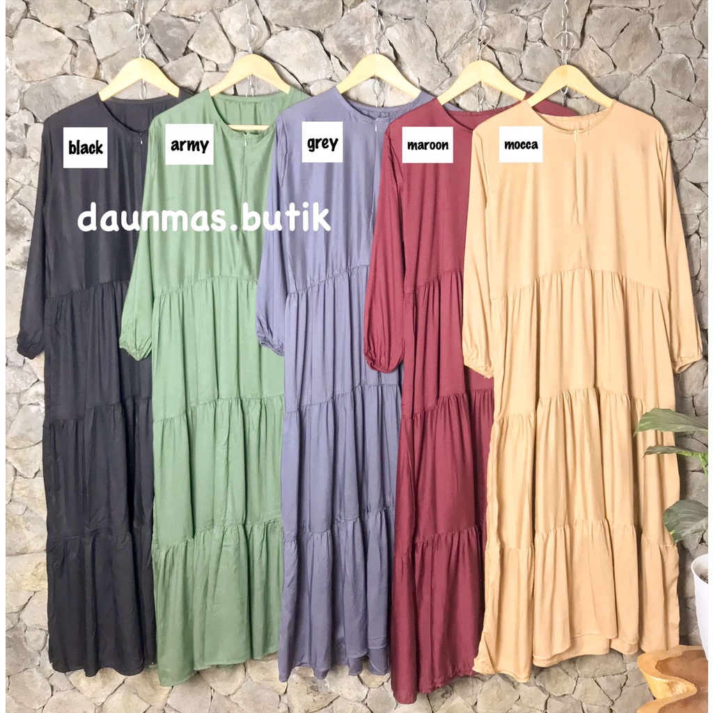 1KG MUAT 4PCS |  AMANDA LOLI GAMIS RAYON MAXY HANUM DRESS RUFFLE AMARA HITS OOTD SYARIAH MUSLIMAH FASHION WANITA TERBEST SELLER