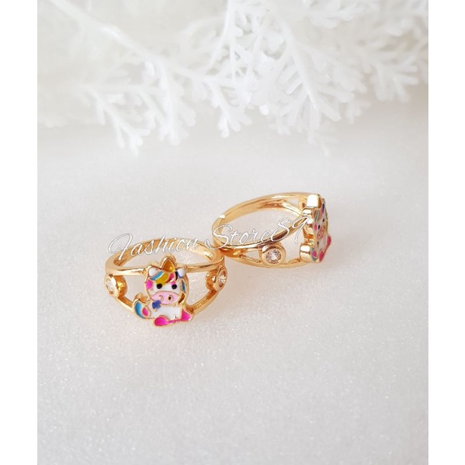 Ready Cincin Anak Kudaponi Permata Free Size Perhiasan Lapis Emas Yaxiya Impor