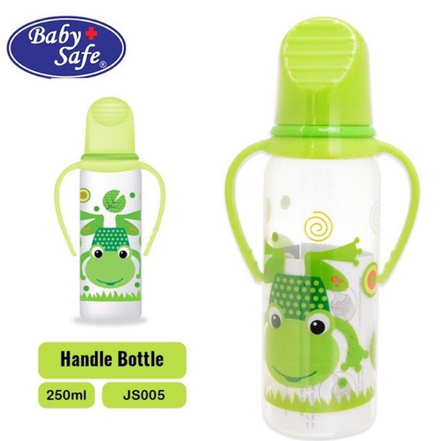 Baby Safe Feeding Bottle with Handle 250ml JS005 - Botol Susu bayi dengan Pegangan Botol