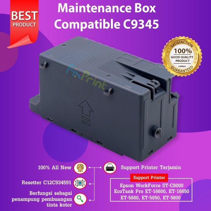 Maintenance Box Epson Waste Pembuangan Tinta Ink Tank C9345 C12C93 Maintenance Box Epson L15150 L15160 M15140 L6550 L6580 Waste Pembuangan Tinta Ink Tank C9345 C12C93