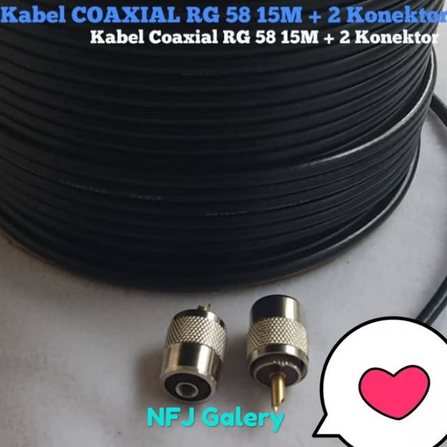 Jual Kabel murah COAXIL Kabel COAXIAL RG 58 15 Meter Plus Dua Konektor