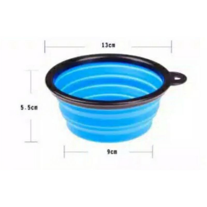 silikon pet bowl lipat mangkok tempat minum / makan hewan anjing kucing Portable