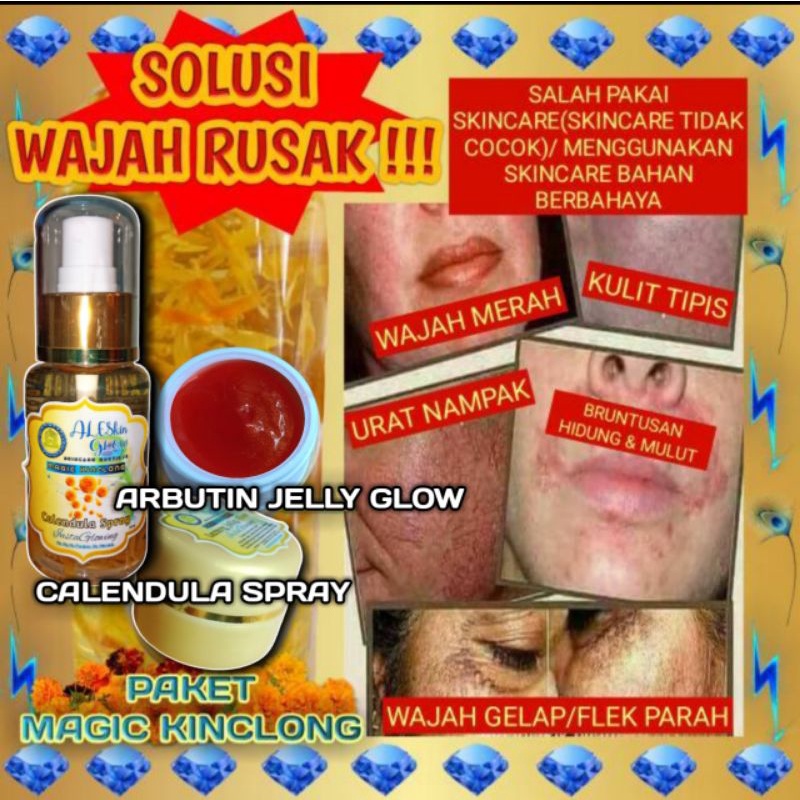 LUXURY ARBUTIN JELLY ALESKIN GLOW Skincare Glowing-Paket Perawatan Wajah Korea-Cream Glowing