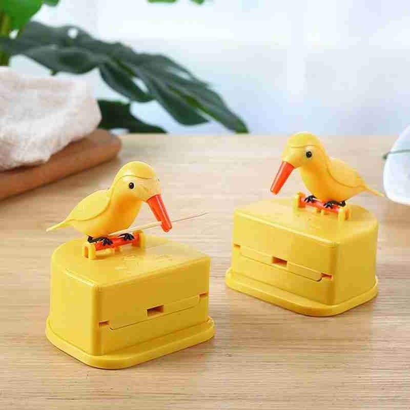 UMI ZHI NENG Kotak Dispenser Tusuk Gigi Model Burung - AKZ5329A - Yellow