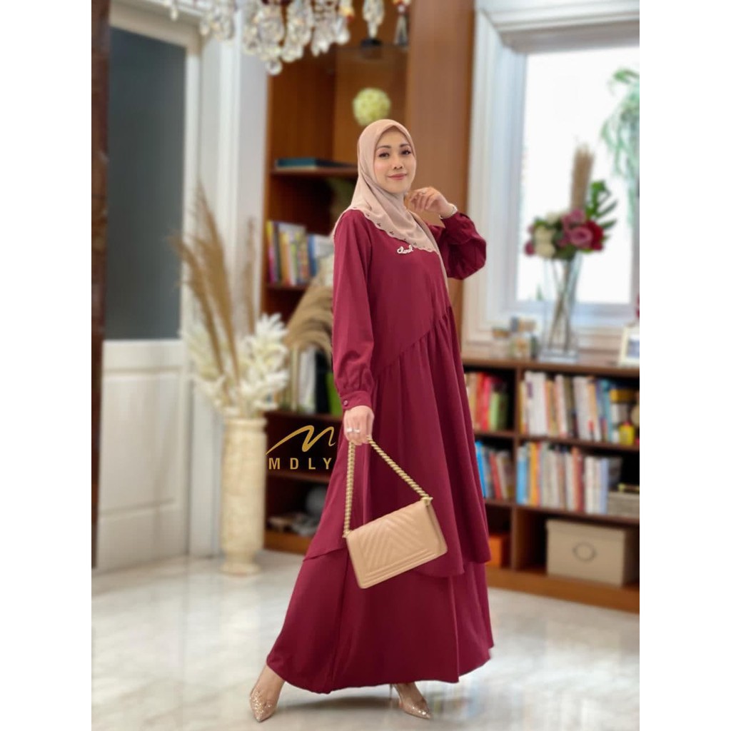 Dress Muslim Remaja Baju Lebaran Gamis Bahan Premium Terbaru Baju Gamis Wanita Malaysian Dress by MD