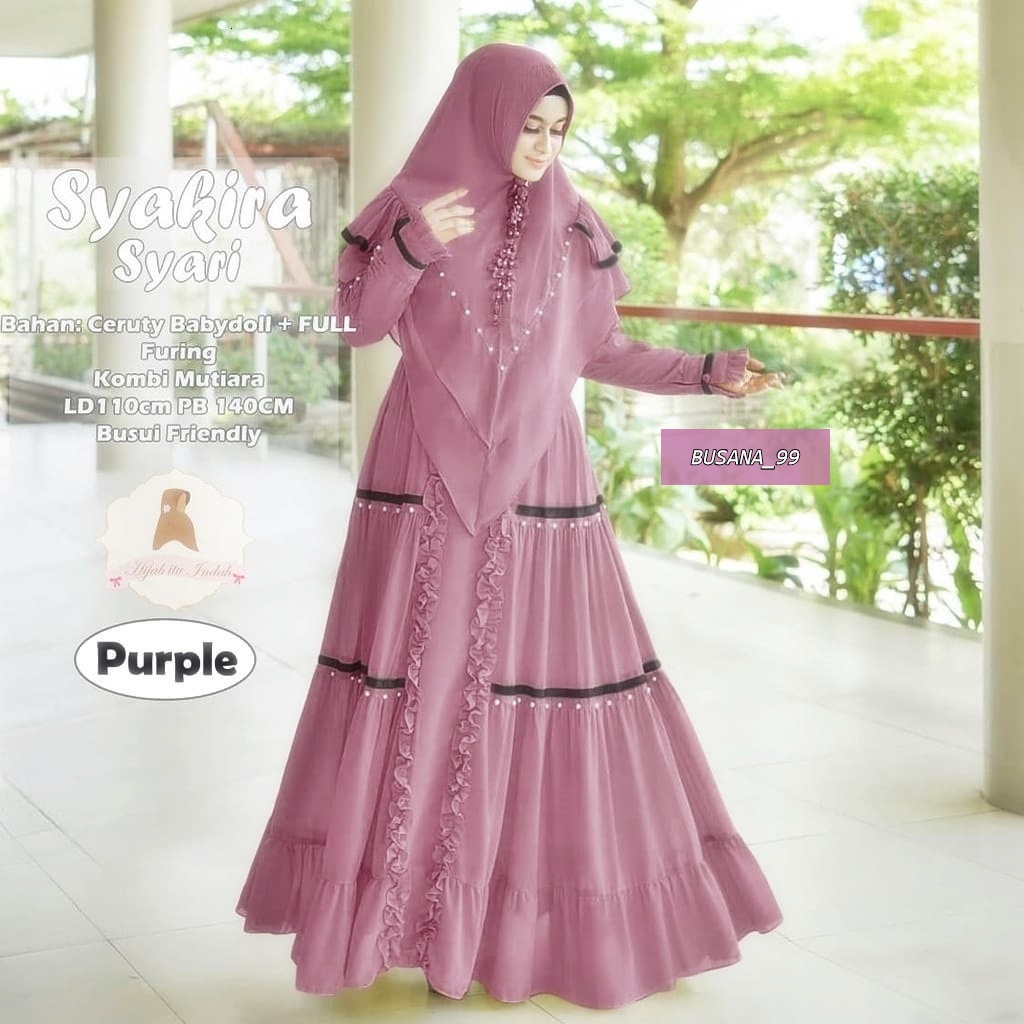 TERLARIS  Dress Wanita Muslimah Mewah SYAKIRA SYARI / Gamis Ceruty Premium / Gamis Set Khimar / Gami