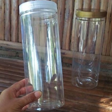 Toples Panjang Tabung Silinder 1500 ml Plastik Pet Bening/Wadah Kue Kering/Permen/jelly/chesse stick