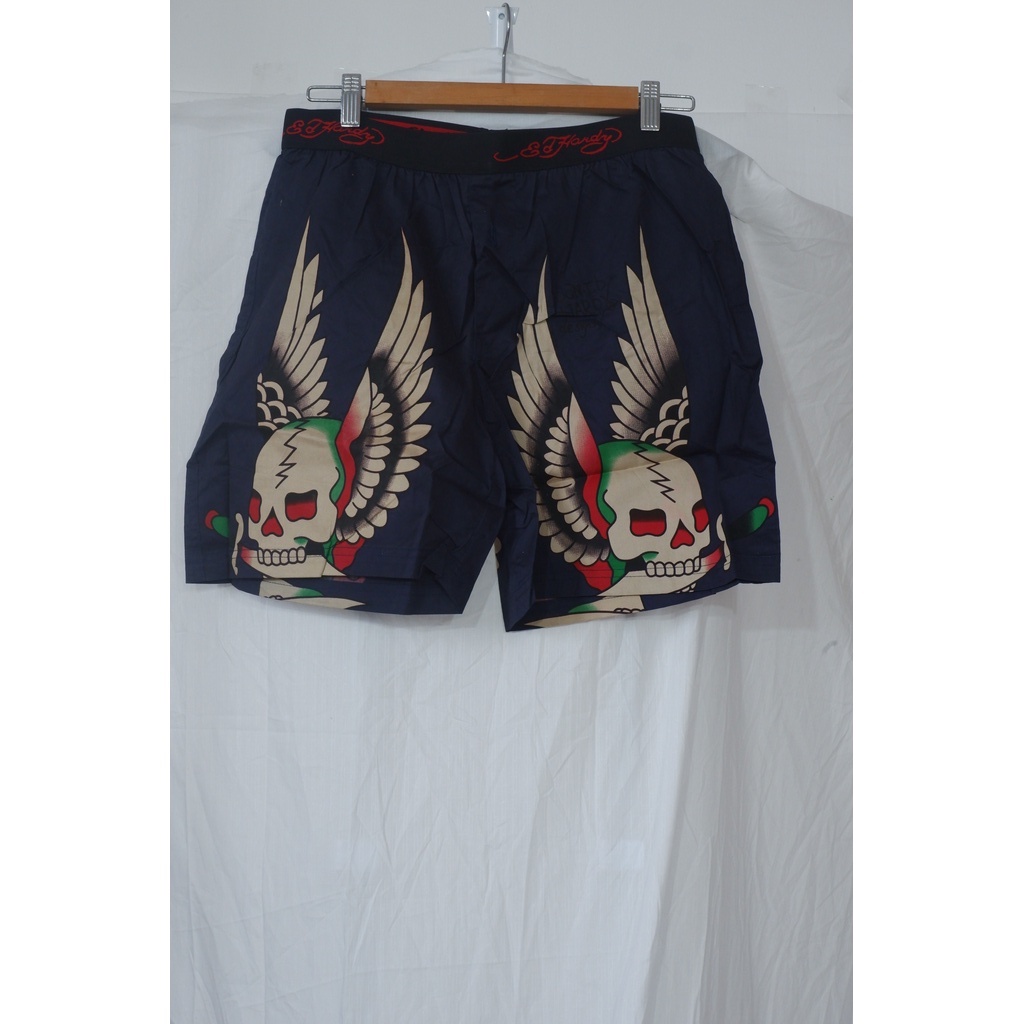Celana Boxer Pria EdHardyNavy Size M / XL