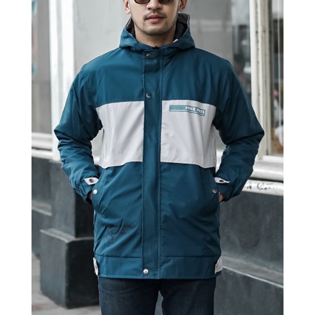 jaket taslan pria hoddie MMIX SNSR series terbaru / jaket pria outdoor taslan JN premium