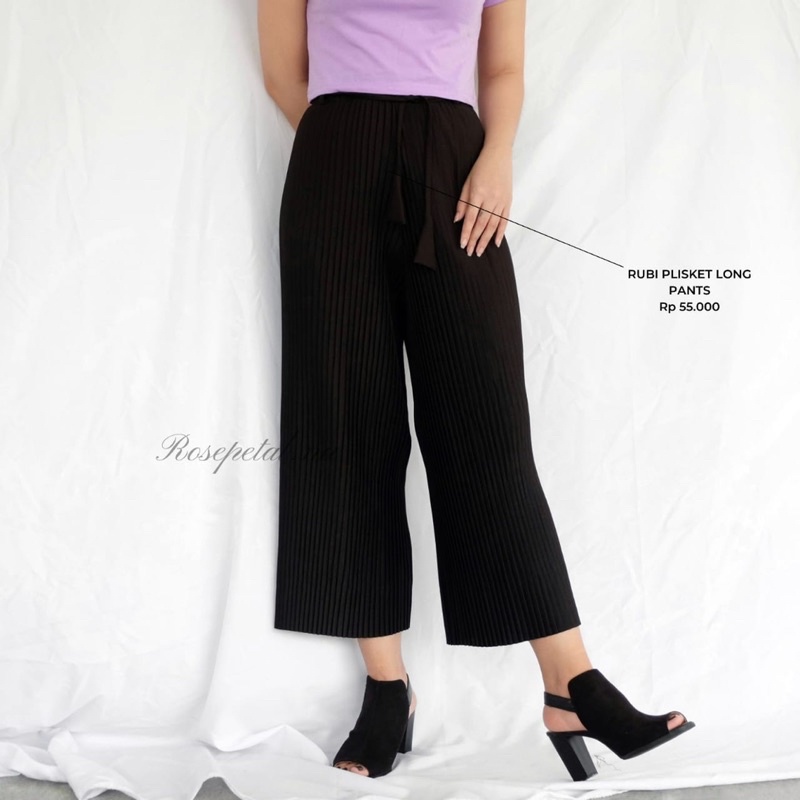 RUBI PANTS / RUBI PLISKET LONG PANTS / celana kulot plisket / celana kulot / celana korea / celana plisket korea