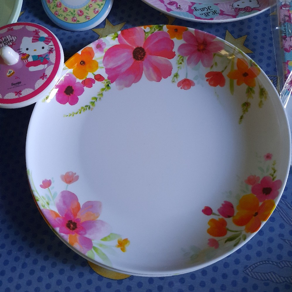 Piring Makan Bulat, Kotak ,oval Dan Mangkok Sweet Flora /hrg Per-bj