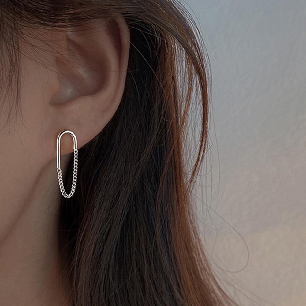 1 Pasang Anting Tusuk Gantung Desain Geometrirumbai Rantai Gaya retro Untuk Wanita