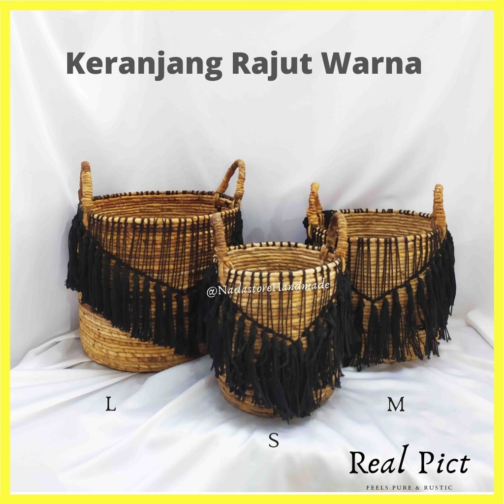 BASKET BANANA  MACRAME WARNA / KERANJANG SERBAGUNA / KERANJANG LAUNDRY