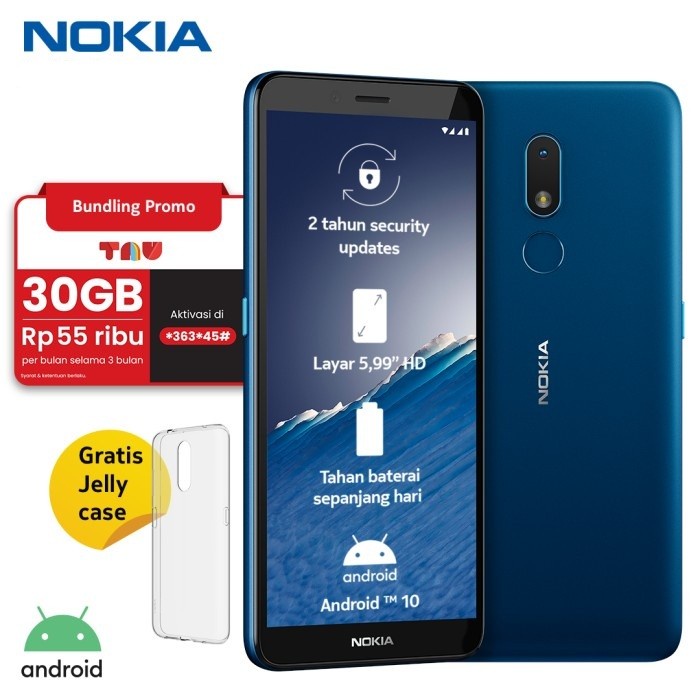 Nokia C3 2/16 Ram 2GB Internal 16GB Garansi Resmi - No Repack