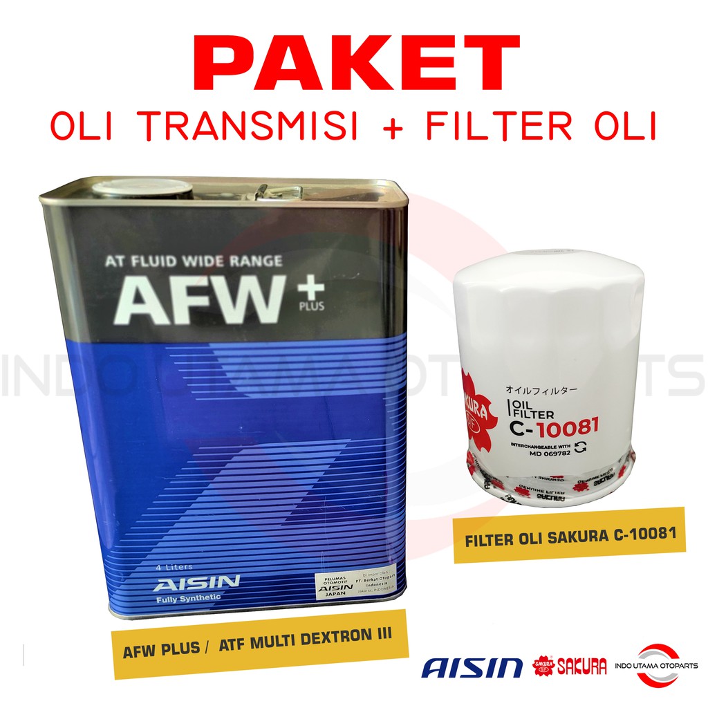 Oli Aisin Matic AFW+ ATF dan Filter Oli Pajero Sport Triton C-10081