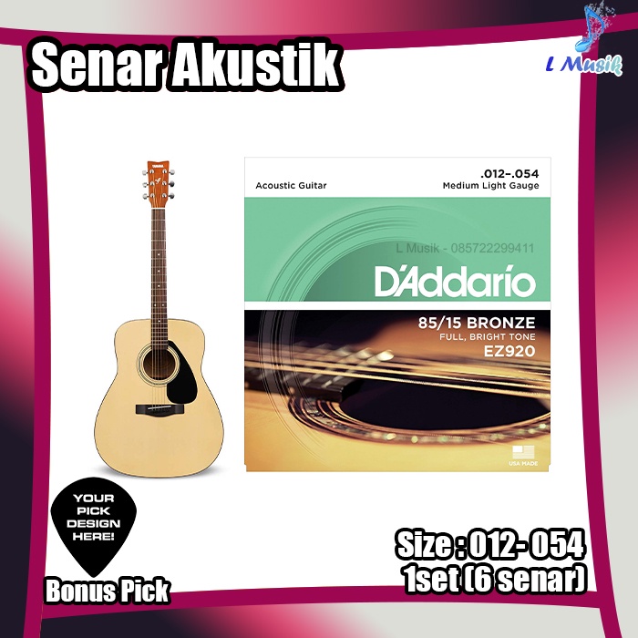 ORIGINAL SENAR GITAR D ADDARIO AKUSTIK EZ920 BRONZE-ACOUSTIC GUITAR STRINGS UKURAN 012