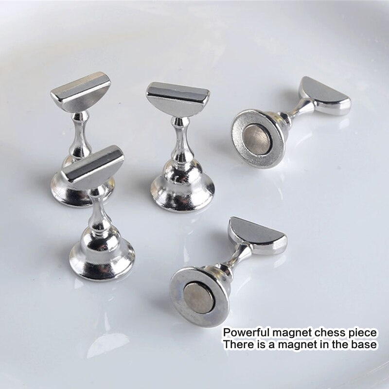 5Pcs Stand Display Kuku Bentuk Magnetik Bahan Metal Untuk Latihan Nail Art