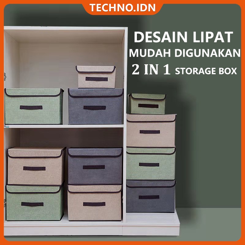 BOX 2 in 1 Multifungsi  Storage Box  Baju Kotak Penyimpanan  Mainan Kotak Organizer
