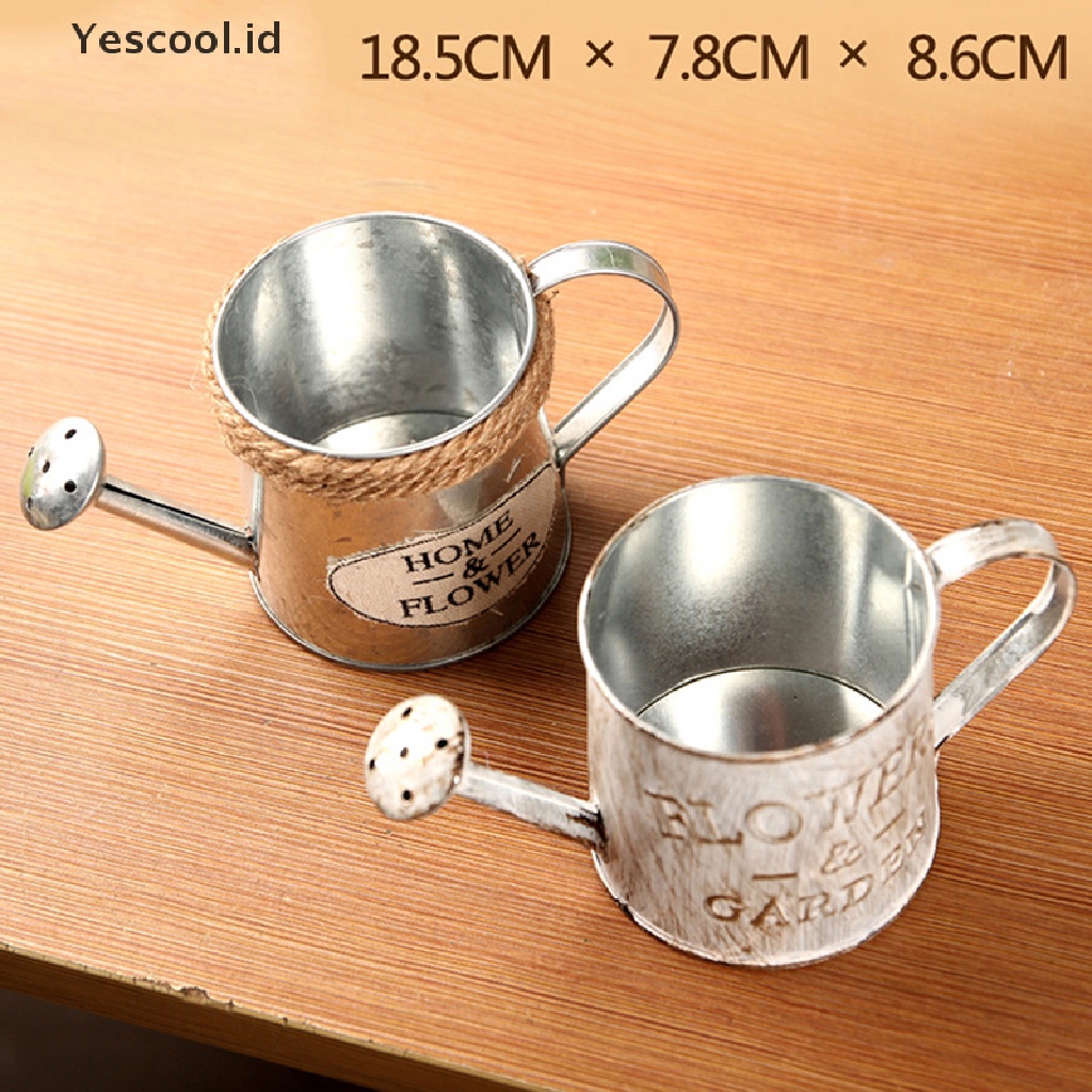 【Yescool】 vintage flower pot succulent planter metal plant bucket vertical garden decor .