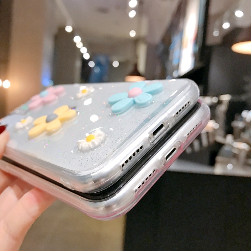 3D Flower Soft Clear Case OPPO A57 A39 A3S Realme C1 X XT F1S F5 Youth K3 K5 A91 Reno 3 A31 A5 A9 2020 F11 F9 Pro Reno 2F A83 A52 A92 Realme 5 6 Pro 5S 5i C3 C11