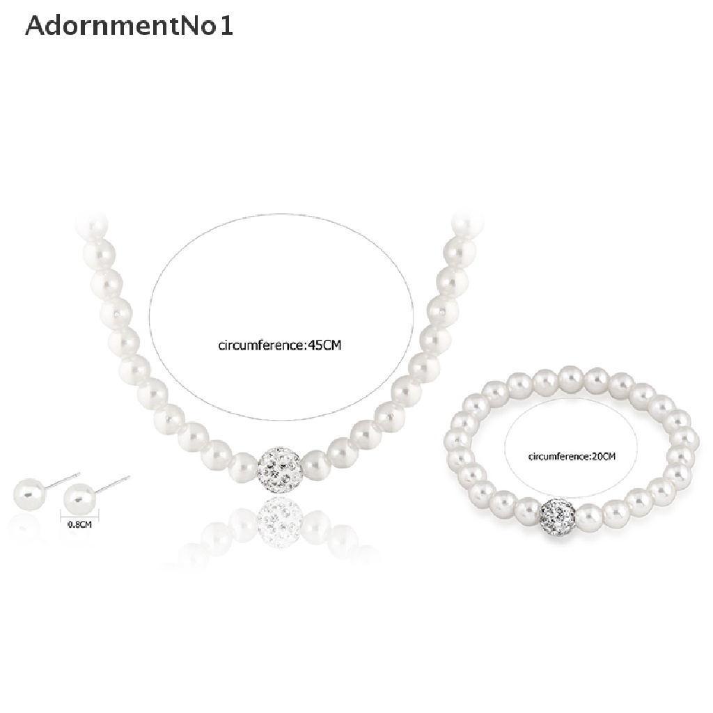 (AdornmentNo1) Set Kalung + Gelang + Anting Gantung Tusuk Aksen Mutiara Imitasi Untuk Perhiasan Wanita