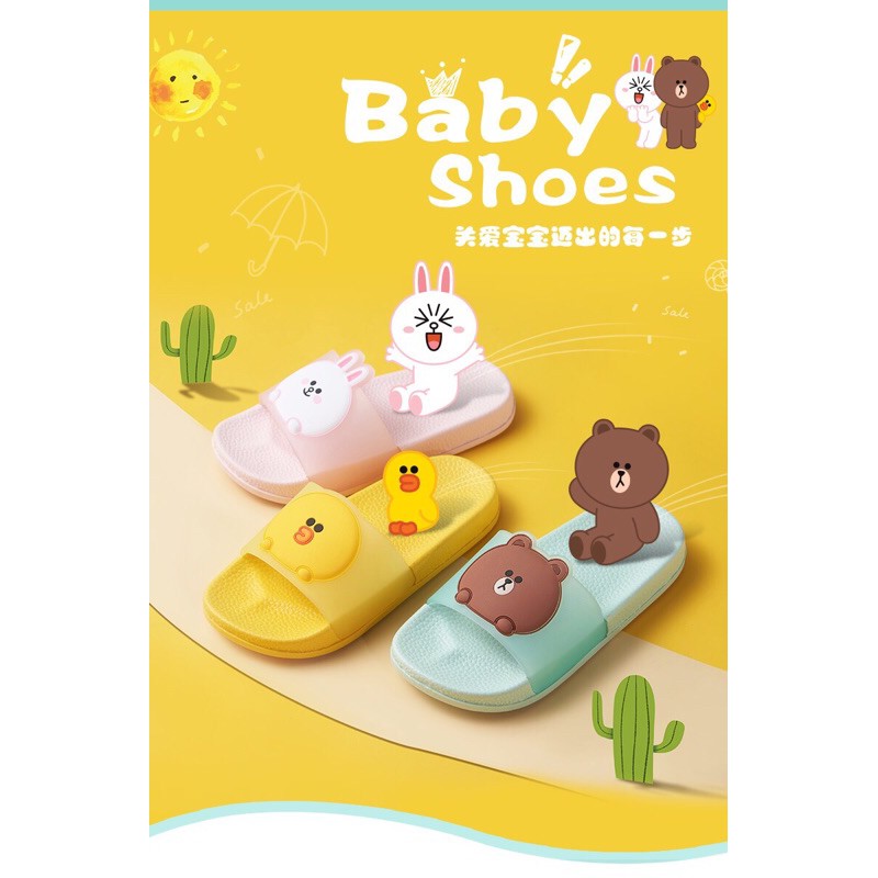 Line friends x Homestory Baby Line friends Slipper kids Sandal Anak Line Friends Original