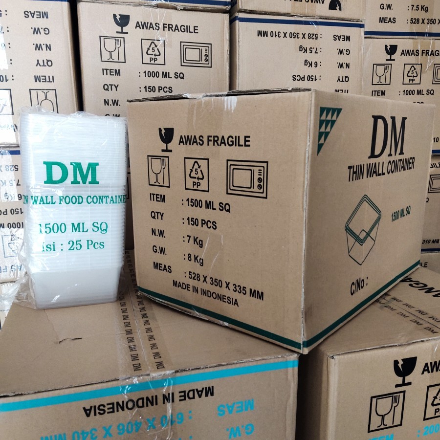 THINWALL DM SQUARE 1500 ML SQ - 1500ML SQ PERSEGI - ISI 150 SET