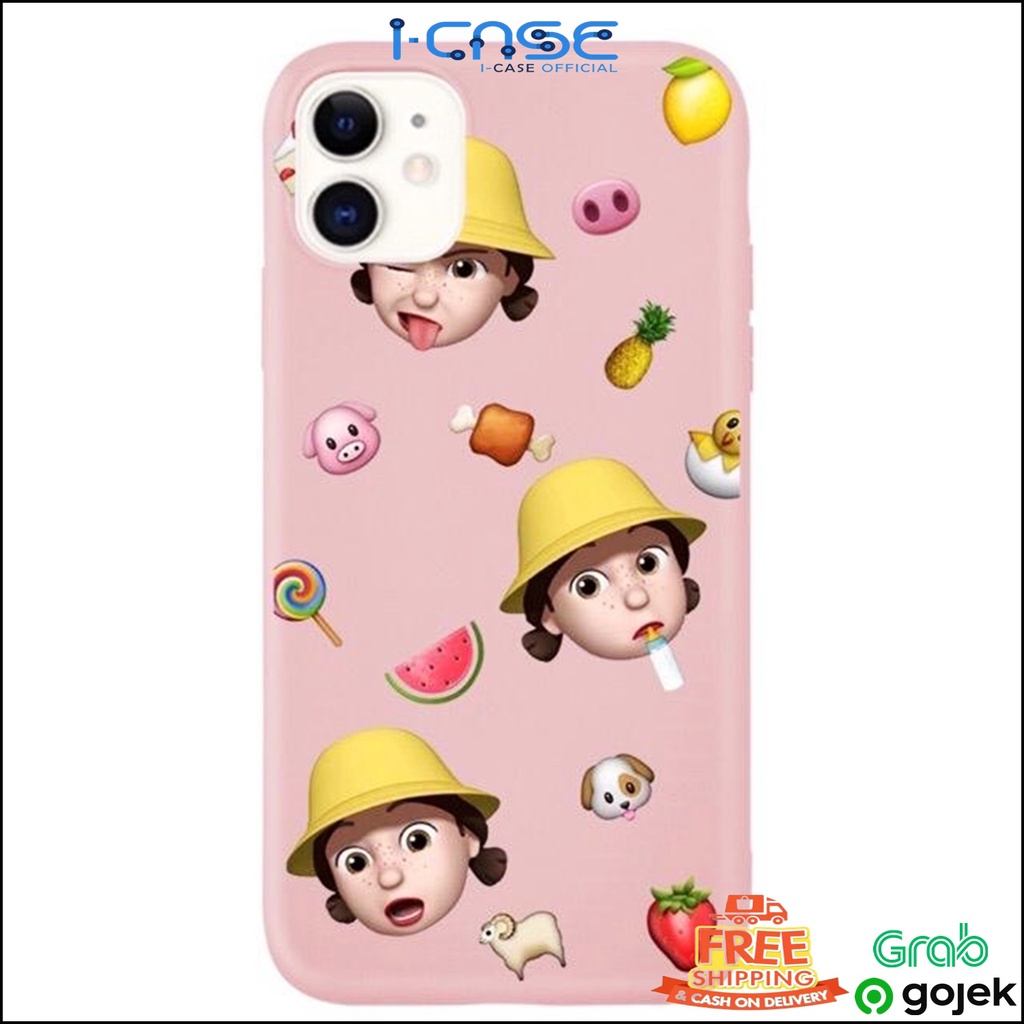 Stiker Girl Soft Case iCase for iPhone 6 7 8 + X XS XR 11 PRO MAX