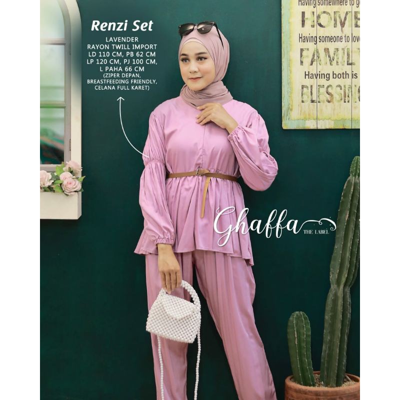 RENZY ONE SET BY GHAFFA//BAJU SETELAN POLOS RAYON TWILL CANTIK ELEGAN//BUSUI FRIENDLY