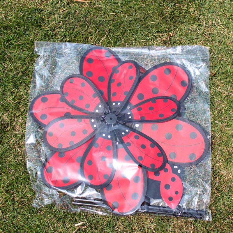 Mary Mainan Anak Double Layer Beetle Windmill Wind Spinner Kincir Rumah Taman Halaman Dekorasi Outdoor