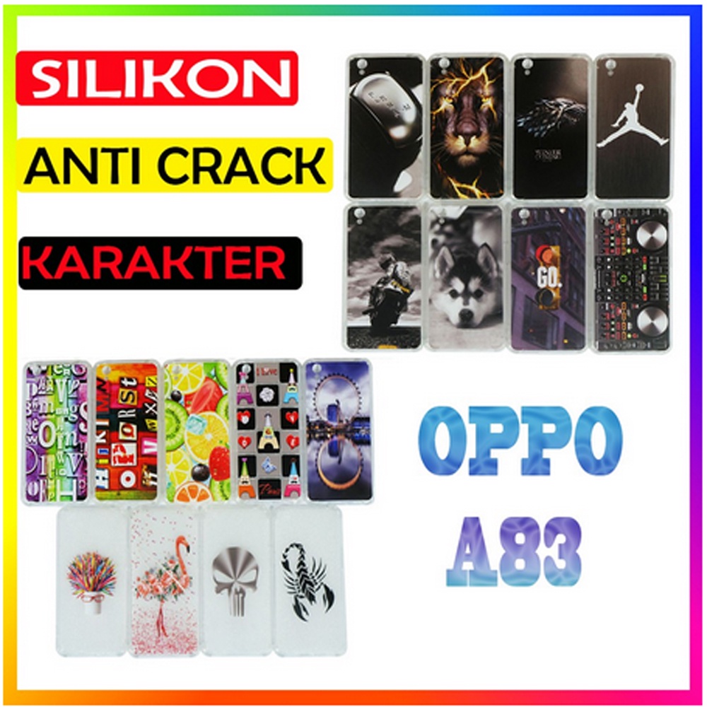 ANTI CRACK OPPO A83 Case Casing Anti Shock 3D Motif Softcase Gambar Silikon Handphone Kasing HP Anticrack Sarung Kesing Antishock Softshell Soft Silicon Jelly Case