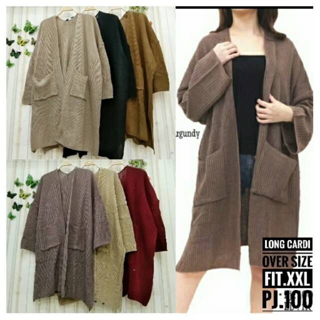 Long cardi rajut jumbo import