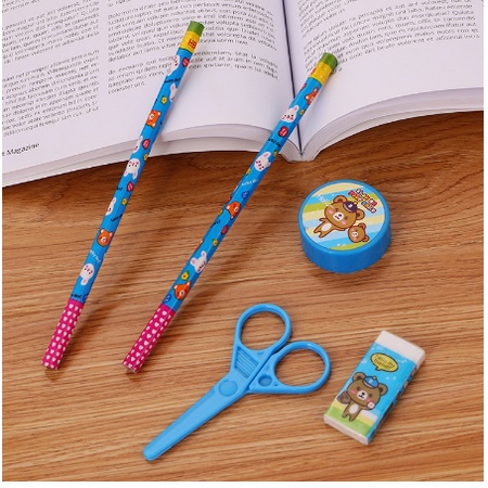 S992 Peralatan Tulis 5 in 1 / Stationary Sekolah / Set Alat Tulis / Peralatan Sekolah Anak