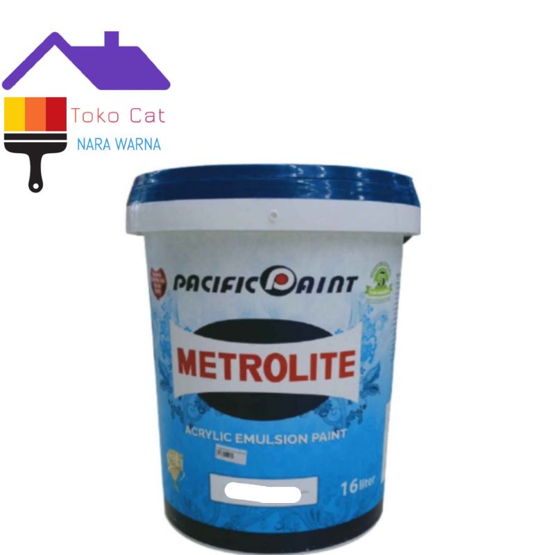 Metrolite Cat Tembok//Plaffon Interior Warna Putih Kebiruan Kemasan 16Liter/25kg//Pail