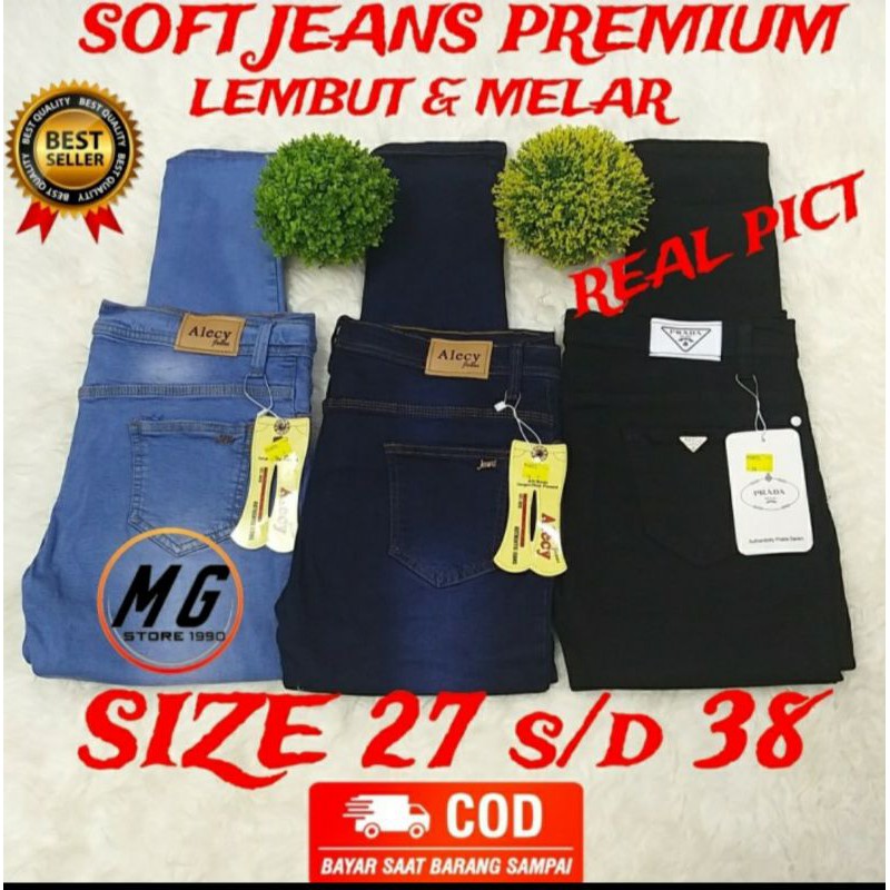 CELANA PANJANG SOFT JEANS WANITA CEWEK GIRL