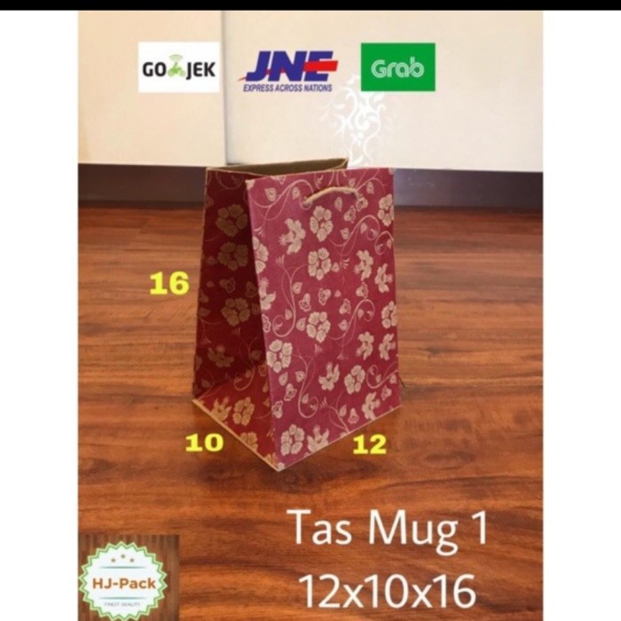 

paperbag mug motif bunga merah/tas kertas motif merah/goodiebag motif