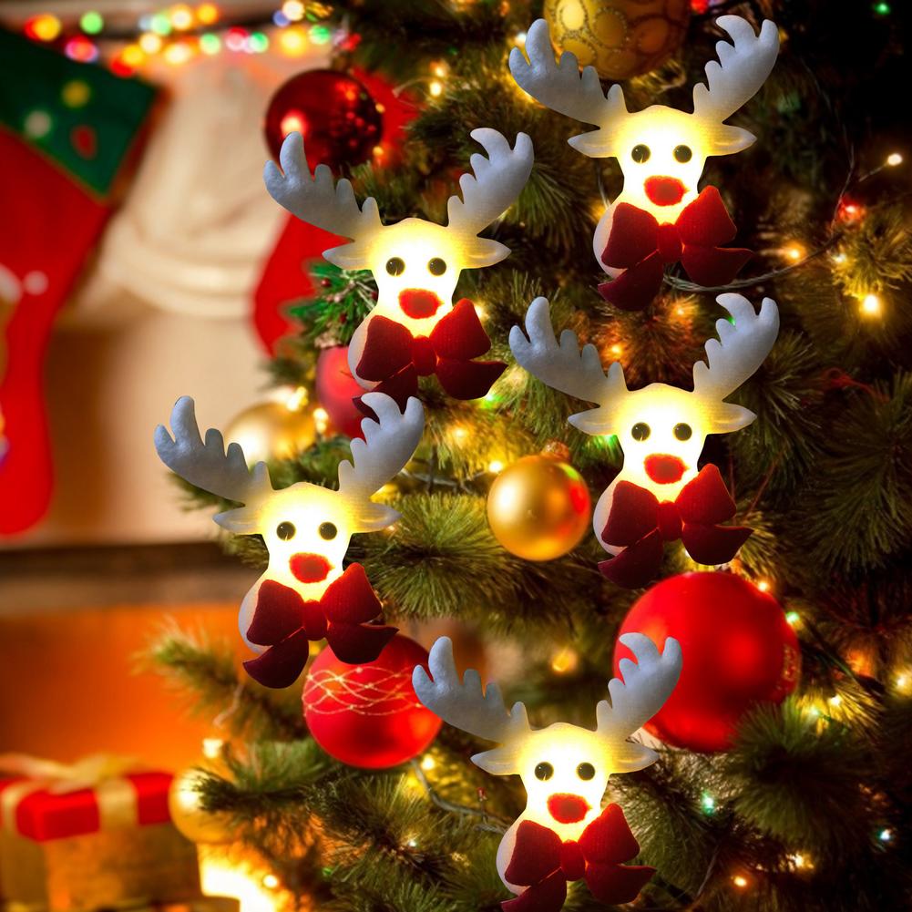 Lampu String 1.65m / 3m Desain Snowman Elk Untuk Dekorasi Pohon Natal