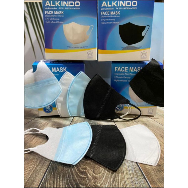 Masker Duckbill Garis Earloop / Masker Duckbill Garis isi 50pcs READY