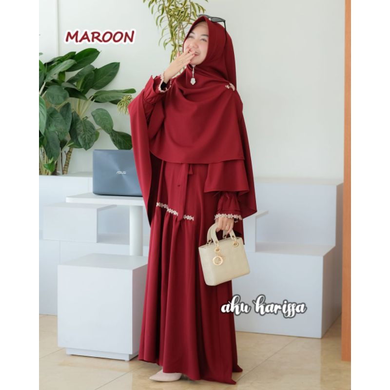 One SET GAMIS SYARI AKU KARISSA TIPE ZAINA ORIGINAL PRODUK