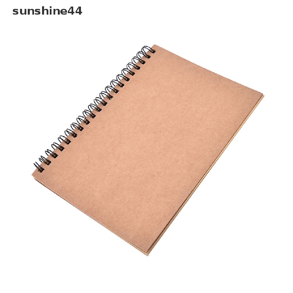 Sunshine Buku Notebook / Catatan / Diary / Sketsa Kosong Retro Dengan Ring Spiral