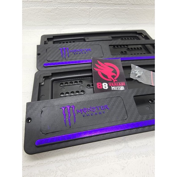 Dudukan Plat Nomor Monster - Cover Plat Nomor Karbon Doff Monster List Warna Dan Polos Universal Semua Motor Bisa - Dudukan Plat Nomor Variasi Monster