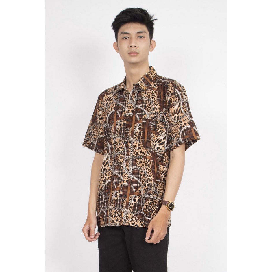 HIPNOP KEMEJA HAWAI SKY PANTAI PRIA BAJU HAWAI COWOK BALI REGGAE COWO PENDEK SANTAI RAYON HALUS