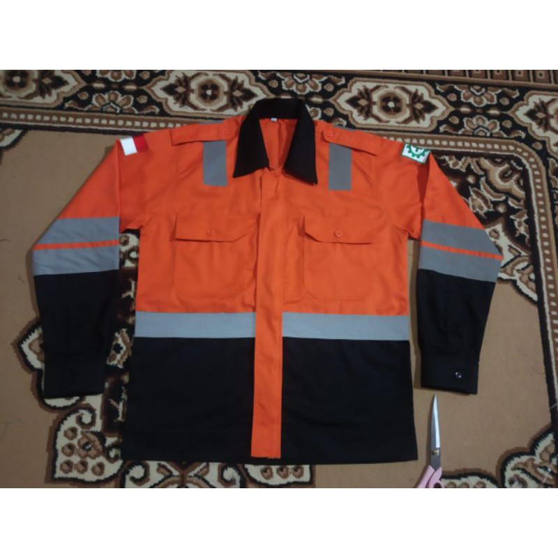 Atasan baju safety kombinasi/American drill/Resleting
