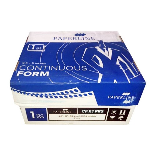 

PAPERLINE CONTINOUS FORM UK. 9,5 X 11:2", 1 PLY PRS